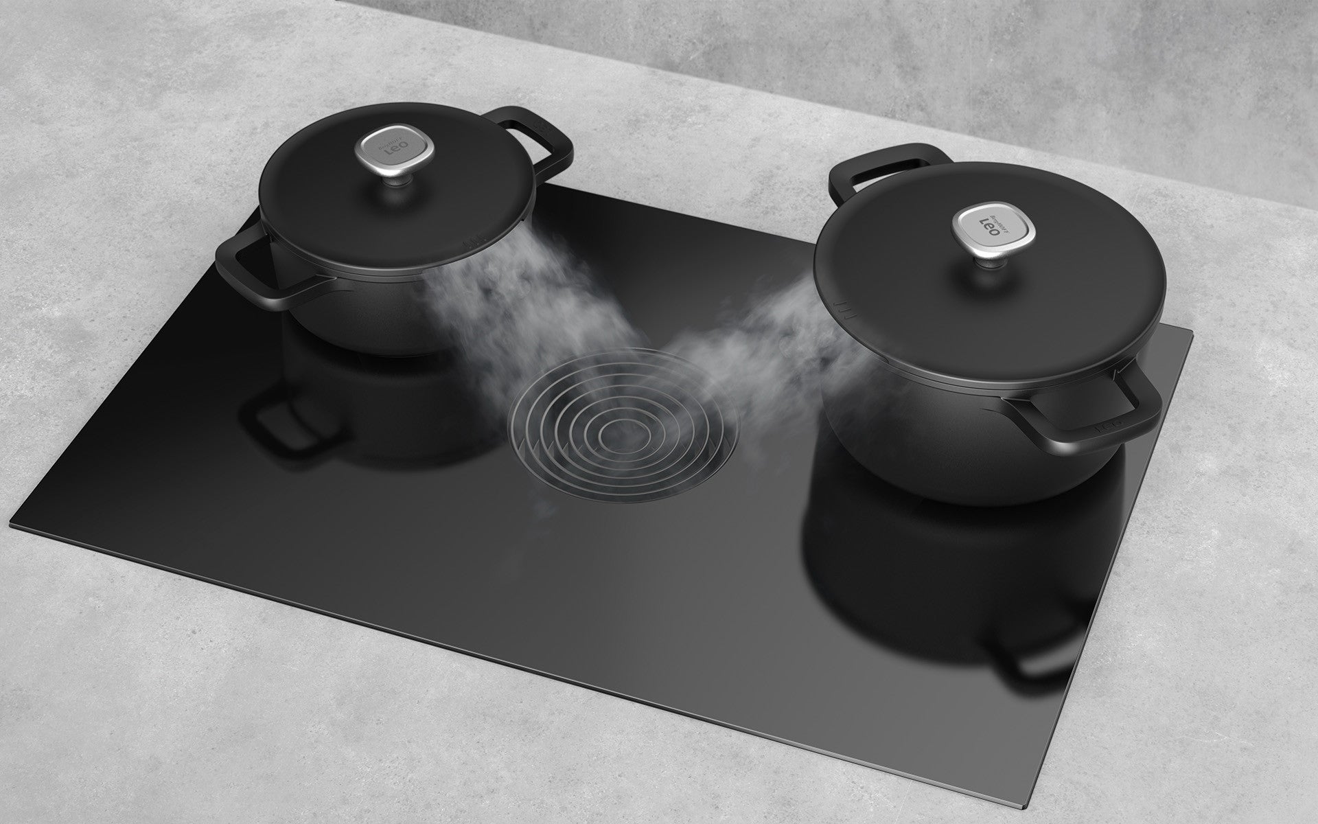 BergHOFF 20cm Casserole – Phantom Series with Silicone Sleeves &amp; Integrated Straining Glass Lid