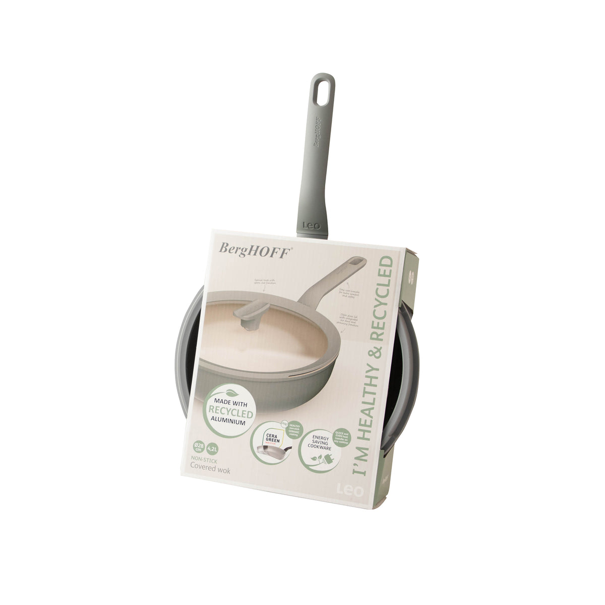 Balance tarttumaton kannellinen wokki 28 cm, Moonmist – 4