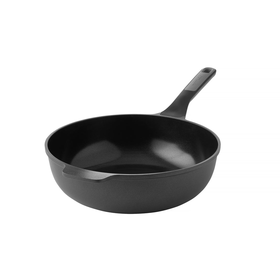 BergHOFF 30cm Wok - Stone+ Series Cast Aluminium with CeraGreen Coating and Soft-Touch Handle