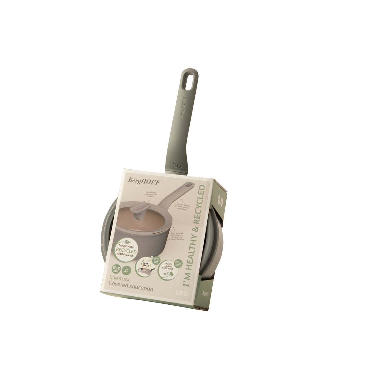 Balance tarttumaton kannellinen kastikekattila 18 cm, Moonmist – 3