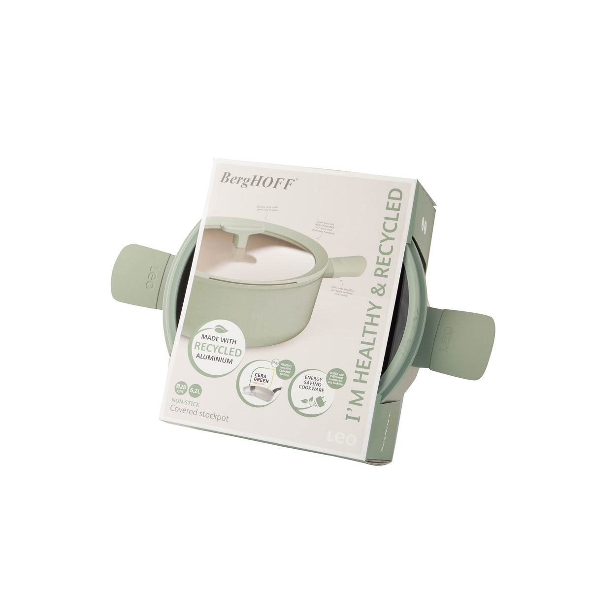 Balance tarttumaton kannellinen kattila 28 cm, Sage – 3
