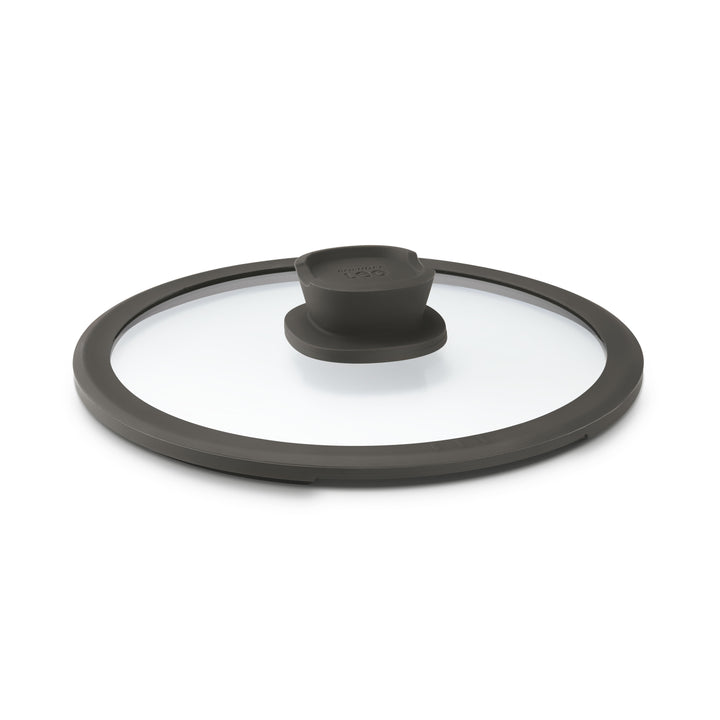 BergHOFF Glass Lid Stone+ 20cm - Transparent with Steam Vent, Silicone Rim and Stay-Cool Knob