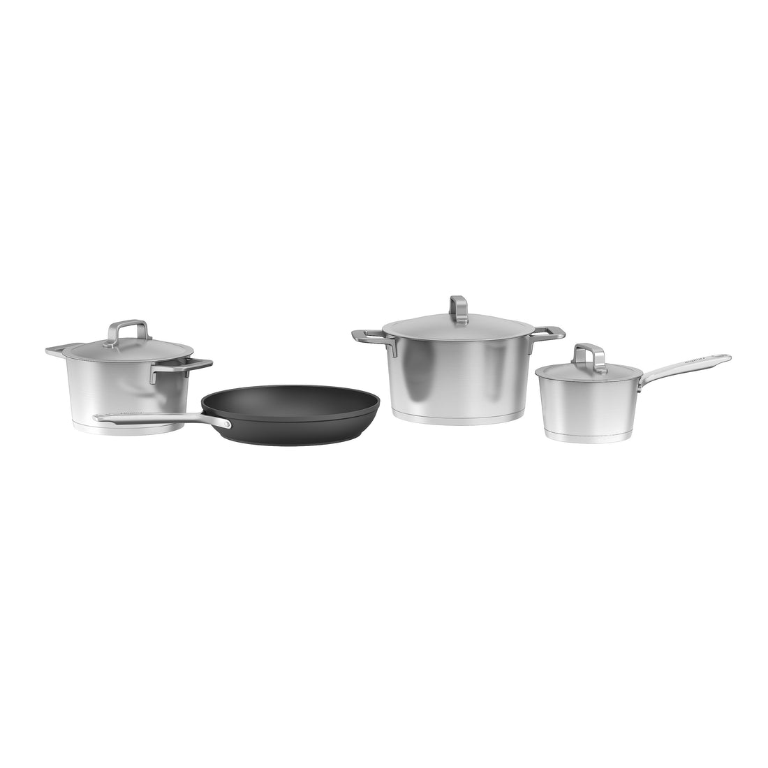 BergHOFF 7-Piece Cookware Set - Uqonic Series with Recycled Steel Pots and CeraGreen Non-Stick Frying Pan