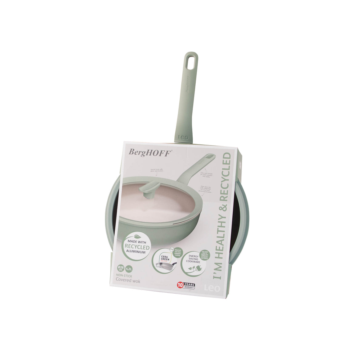Balance tarttumaton kannellinen wokki 28 cm, Sage – 3