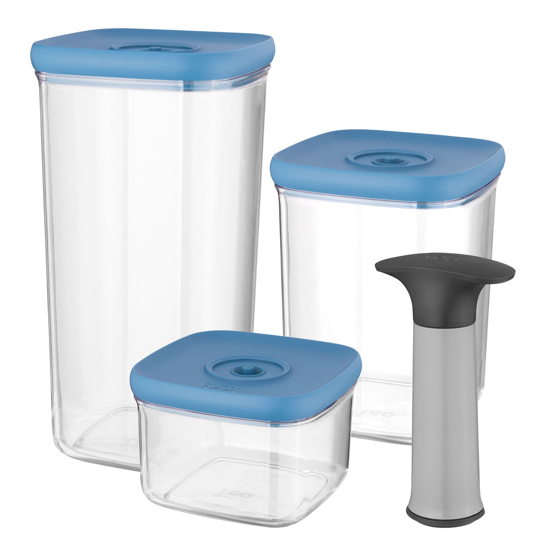 BergHOFF 4-Piece Vacuum Food Container Set - Stackable Airtight Storage with Easy Pump for Freshness