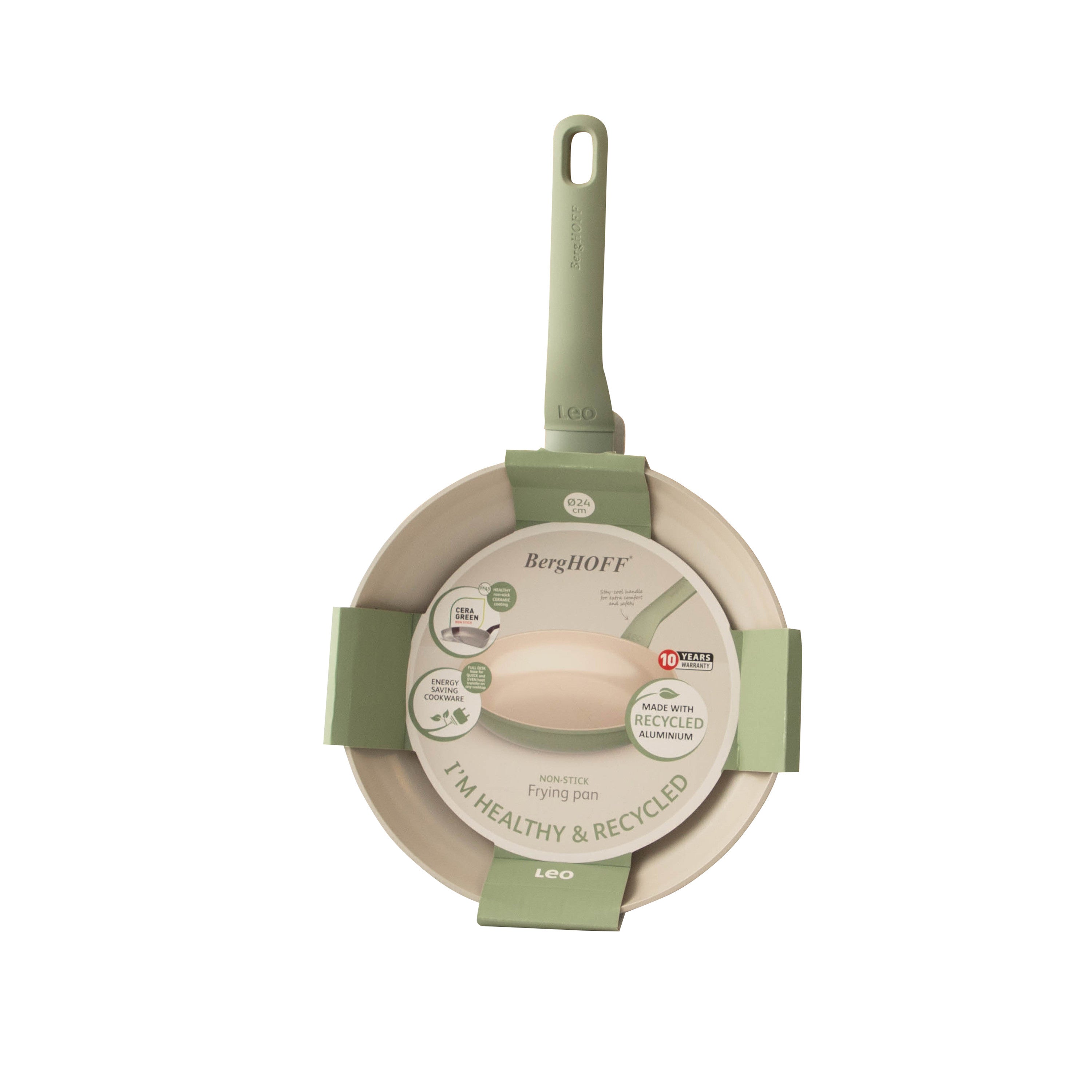 BergHOFF 24cm Frying Pan - Balance Sage Non-Stick Pan with Fast Heating Aluminium Base