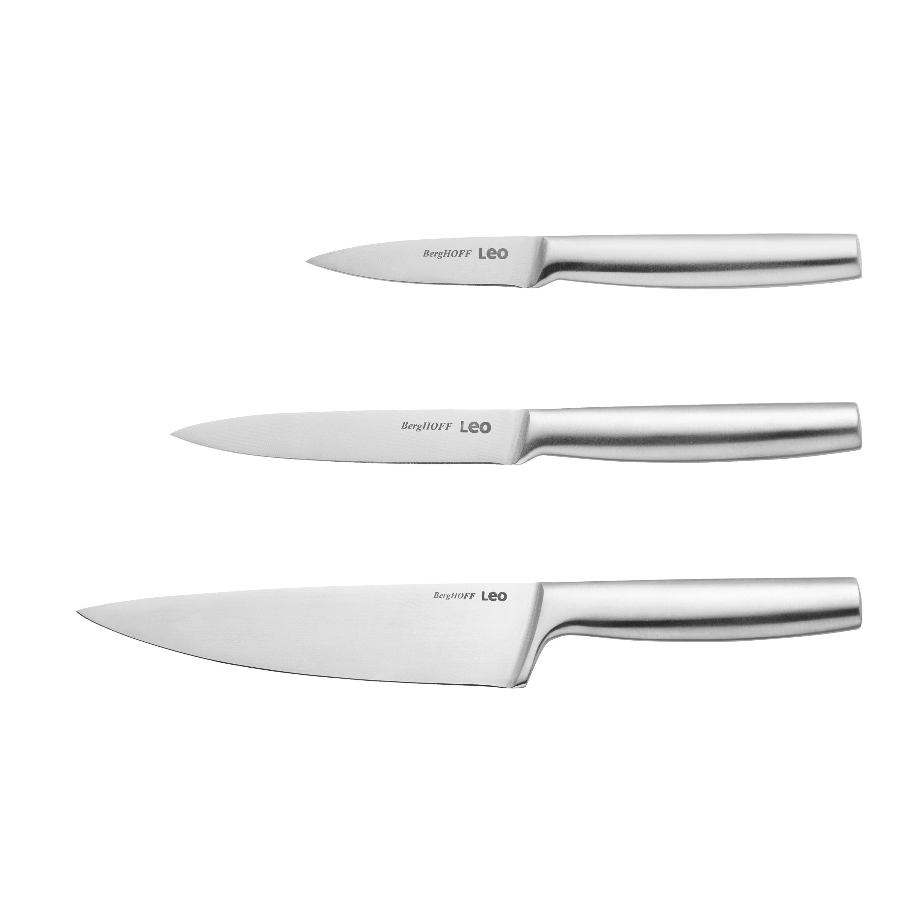 BergHOFF 3-Piece Knife Set - Legacy Starter Kit with Stainless Steel Paring, Utility and Chef Knife